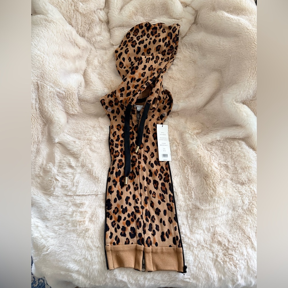 Veronica Beard Leopard Print Hoodie Dickey NWT
